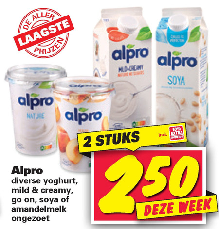 Alpro   soja melk, soja yoghurt folder aanbieding bij  Nettorama - details