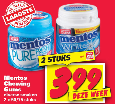 Mentos   kauwgom folder aanbieding bij  Nettorama - details