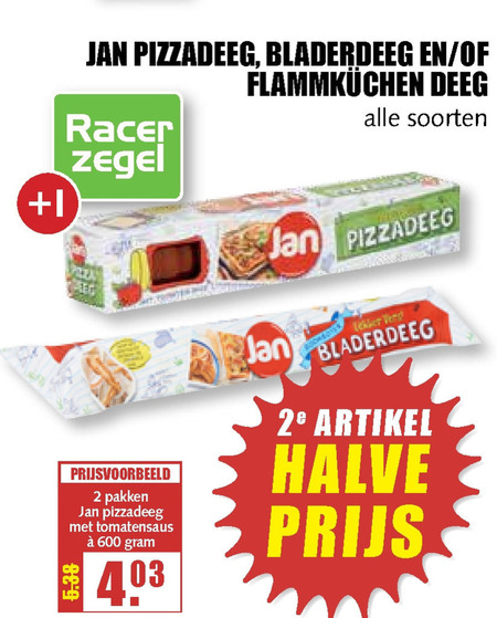 Jan   pizzadeeg, vers deeg folder aanbieding bij  MCD Supermarkt Basis - details