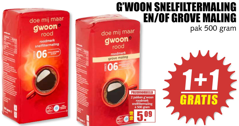 Gwoon   koffie folder aanbieding bij  MCD Supermarkt Basis - details