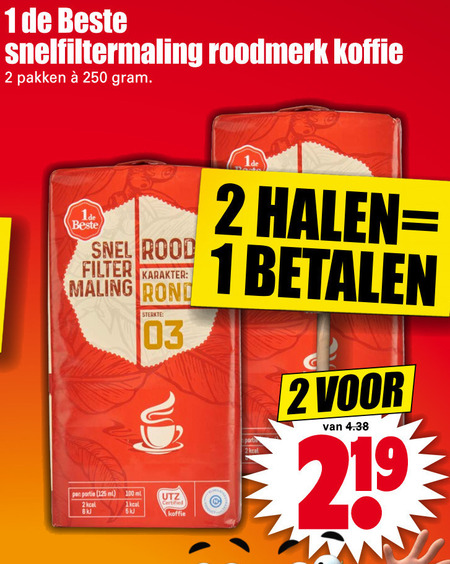 1 De Beste   koffie folder aanbieding bij  Dirk - details