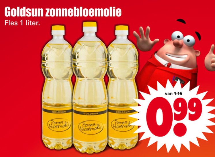 Bewijs liberaal Net zo Goldsun zonnebloemolie folder aanbieding bij Dirk - details