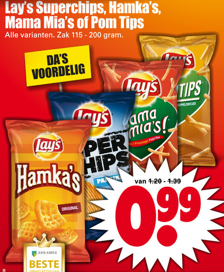 Lays   zoutje, chips folder aanbieding bij  Dirk - details