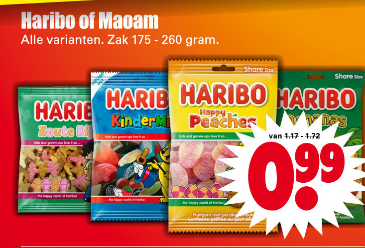 Haribo   snoep folder aanbieding bij  Dirk - details