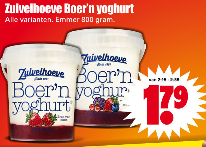 Zuivelhoeve   vruchtenyoghurt folder aanbieding bij  Dirk - details