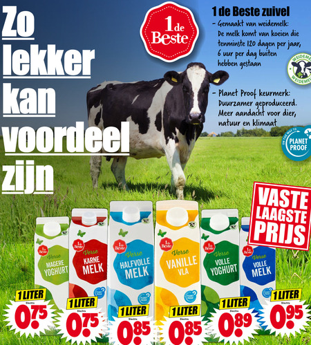 1 De Beste   vla, yoghurt folder aanbieding bij  Dirk - details