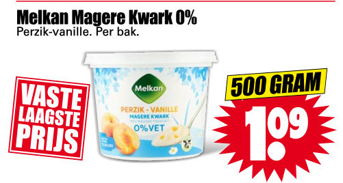 Melkan   kwark folder aanbieding bij  Dirk - details