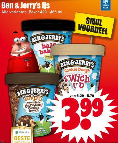 Ben and Jerrys   ijsspecialiteit folder aanbieding bij  Dirk - details