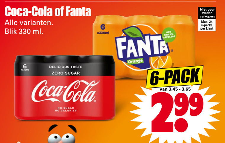 Fanta   frisdrank, cola folder aanbieding bij  Dirk - details