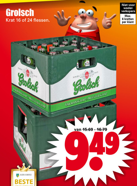 Grolsch   krat bier folder aanbieding bij  Dirk - details