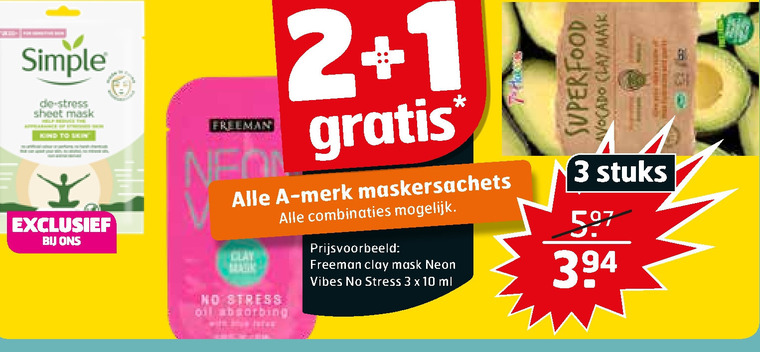 Simple   gezichtsmasker folder aanbieding bij  Trekpleister - details