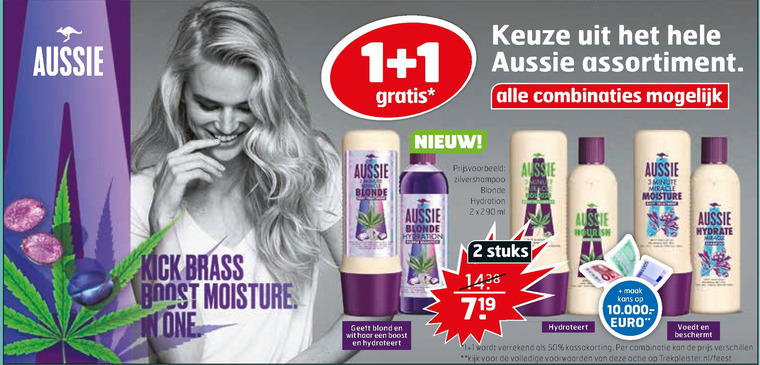 Aussie   haarverzorging, shampoo folder aanbieding bij  Trekpleister - details