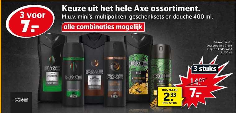 Axe   douchegel, deodorant folder aanbieding bij  Trekpleister - details