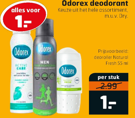 Odorex   deodorant folder aanbieding bij  Trekpleister - details