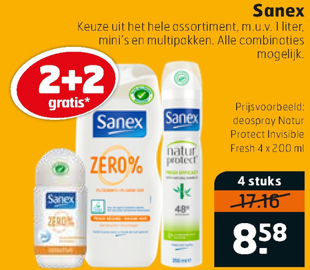 Sanex   deodorant, douchegel folder aanbieding bij  Trekpleister - details