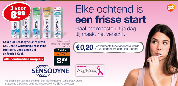 Sensodyne   tandpasta folder aanbieding bij  Trekpleister - details