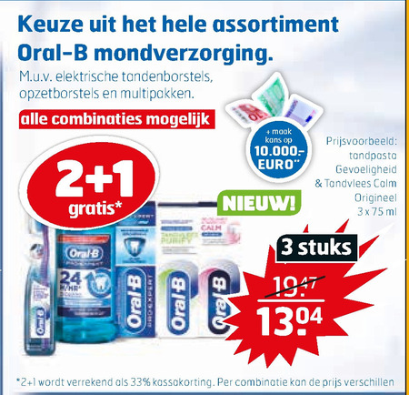 Oral-B   tandpasta, tandenborstel folder aanbieding bij  Trekpleister - details