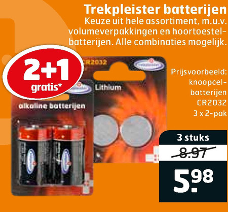 Trekpleister Huismerk   batterij, knoopcelbatterij folder aanbieding bij  Trekpleister - details