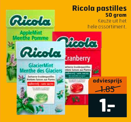 Ricola   keelpastilles folder aanbieding bij  Trekpleister - details