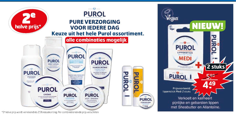 Purol   handcreme, lippenbalsem folder aanbieding bij  Trekpleister - details