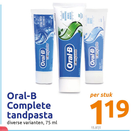 Oral-B   tandpasta folder aanbieding bij  Action - details