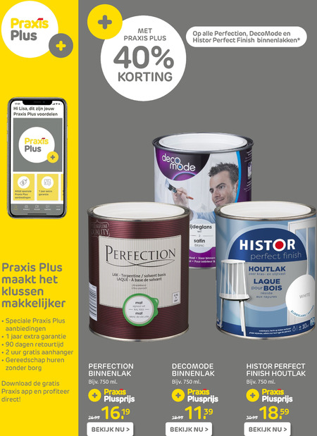 Histor   lak folder aanbieding bij  Praxis - details