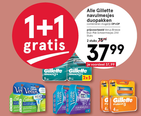 Gillette   dames scheermesje, scheermesjes folder aanbieding bij  Etos - details