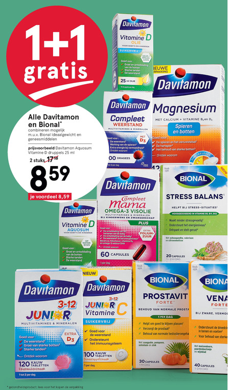 Bional   multivitaminen, voedingssupplement folder aanbieding bij  Etos - details