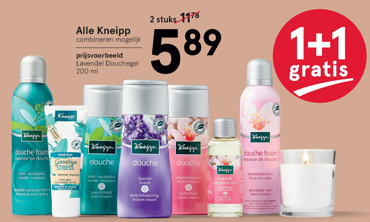 Kneipp   badzout, bodylotion folder aanbieding bij  Etos - details