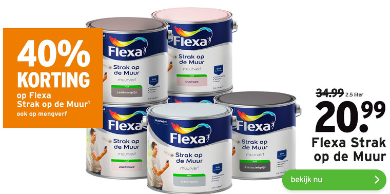 Flexa mengverf, muurverf aanbieding Gamma - details