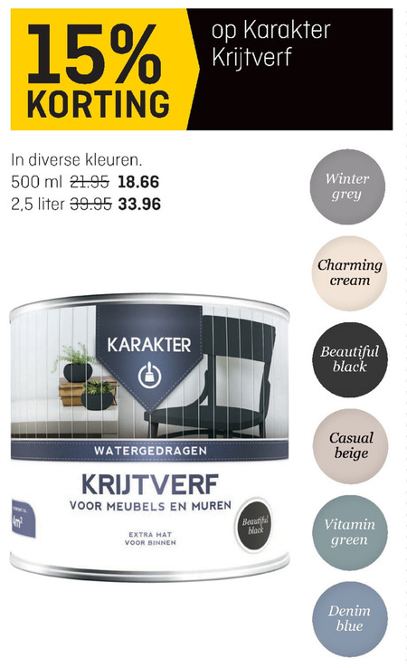 Karakter   muurverf folder aanbieding bij  Multimate - details