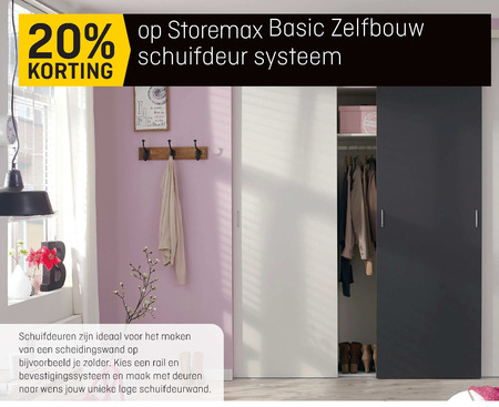 StoreMax   schuifdeurrailsysteem folder aanbieding bij  Multimate - details