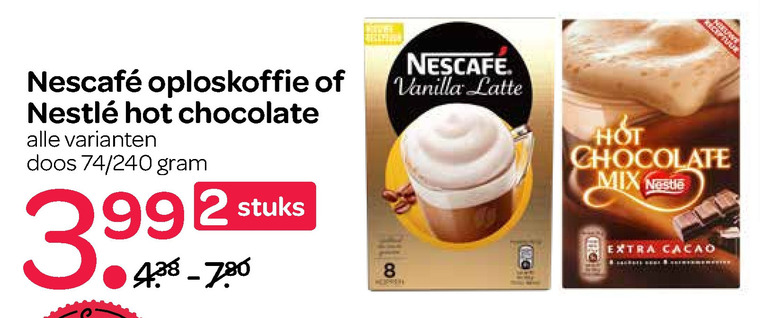 Nestle   chocolademelk, oploskoffie folder aanbieding bij  Spar - details