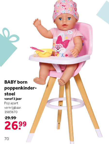 Echt robot Gehakt Baby Born babypoppen accessoires, poppenstoel folder aanbieding bij  Intertoys - details