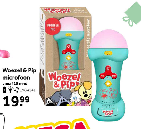 Woezel en Pip   speelmicrofoon folder aanbieding bij  Intertoys - details