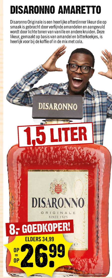 Disaronno   amaretto folder aanbieding bij  Dirck III - details