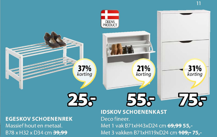 Afwijken constant elkaar schoenenkast, schoenenrek folder aanbieding bij Jysk - details