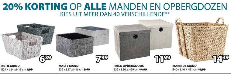 hoogtepunt landinwaarts Persona opbergdoos, mand folder aanbieding bij Jysk - details