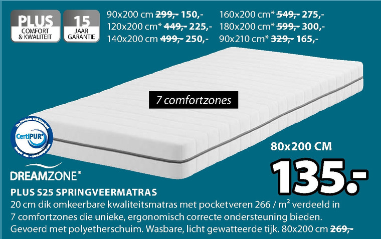 Dreamzone   matras folder aanbieding bij  Jysk - details