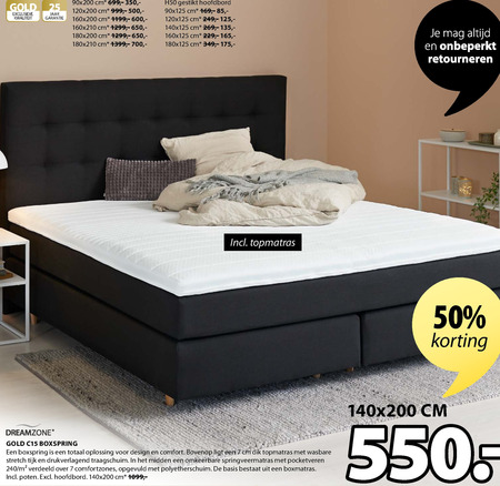 Dreamzone   boxspring folder aanbieding bij  Jysk - details