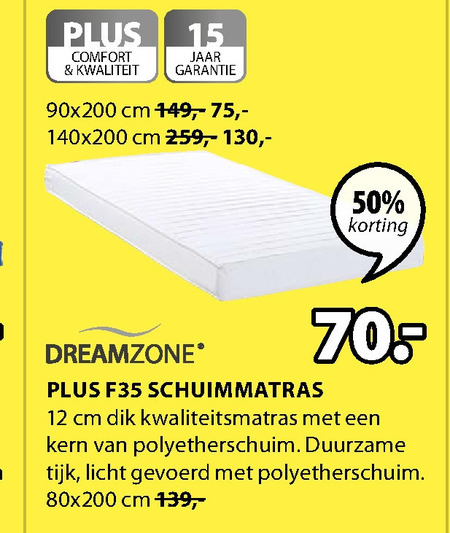 Dreamzone   matras folder aanbieding bij  Jysk - details