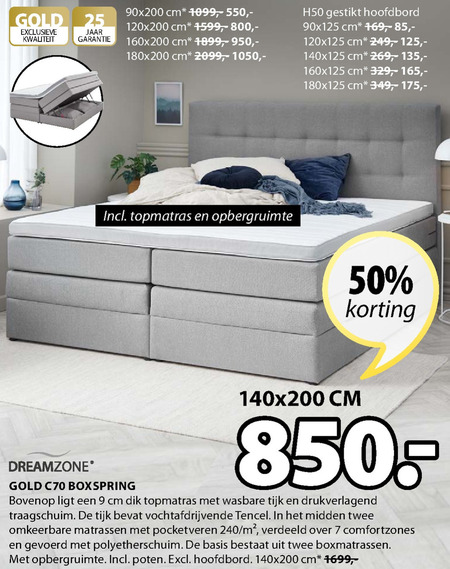 Dreamzone   boxspring folder aanbieding bij  Jysk - details