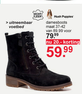 plank Odysseus Roestig Hush Puppies enkellaarsjes folder aanbieding bij Scapino - details