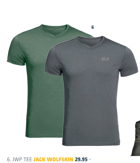 Jack Wolfskin   heren t-shirt folder aanbieding bij  Bever - details