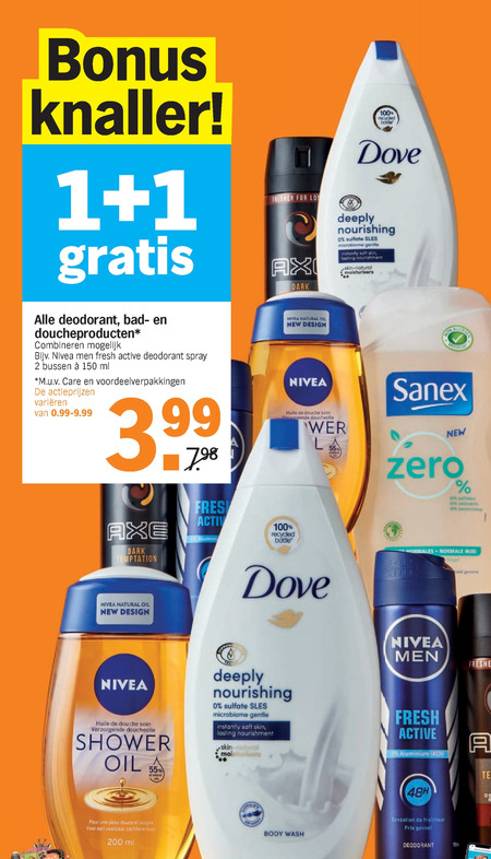 Dove   deodorant, douchegel folder aanbieding bij  Albert Heijn - details