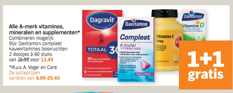 Alle merken   voedingssupplement, multivitaminen folder aanbieding bij  Albert Heijn - details