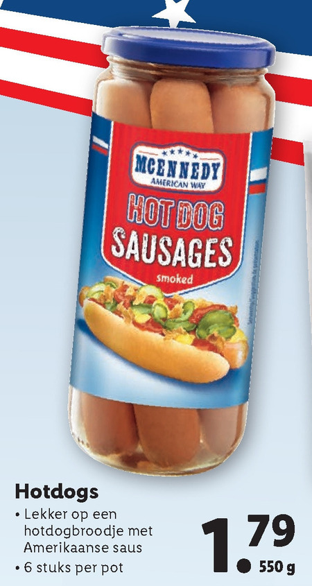 McEnnedy hotdogworstjes folder aanbieding bij Lidl - details