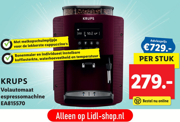 Krups   espressoapparaat folder aanbieding bij  Lidl - details