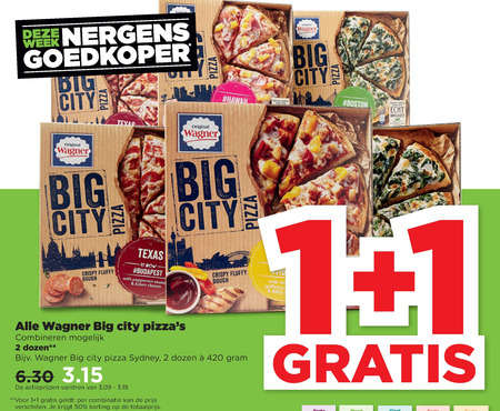 Wagner   diepvriespizza folder aanbieding bij  Plus - details