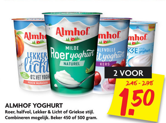 Almhof   yoghurt, vruchtenyoghurt folder aanbieding bij  Dekamarkt - details